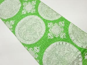 連珠狩猟文模様織出し袋帯